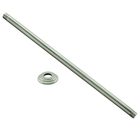 Westbrass 1/2" IPS x 36" Round Projection Rainfall Ceiling Mount Shower Arm with Flange, Satin Nickel D3636A-07